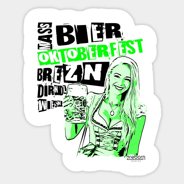 2reborn JEN Oktoberfest Bier Party Dirndl green Sticker by 2reborn fashion